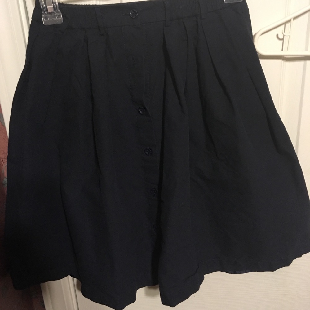 Vintage denim button up flare skirt